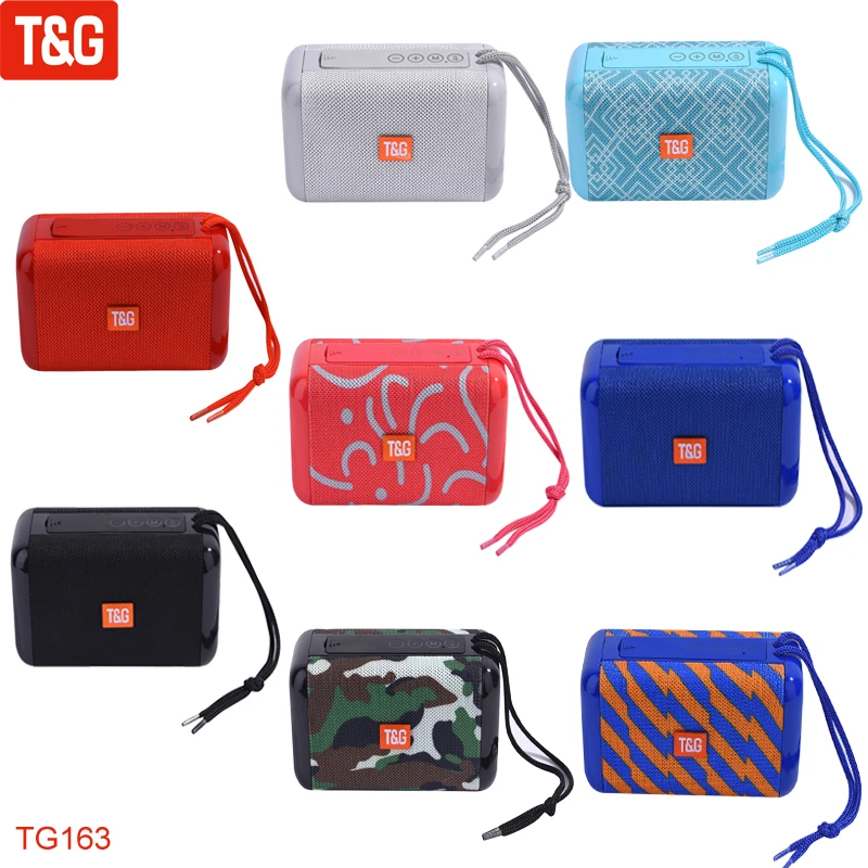 

T&G TG163 Mini Portable Speaker Wireless Bluetooth Speakers Soundbar Outdoor Sports Waterproof Support TF Card U Disk FM Radio