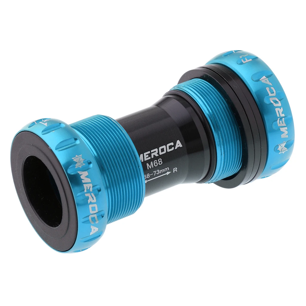 Blue Нижний Кронштейн со стальными подшипниками-BB68 Ø24mm детали велосипеда - Цвет: Blue
