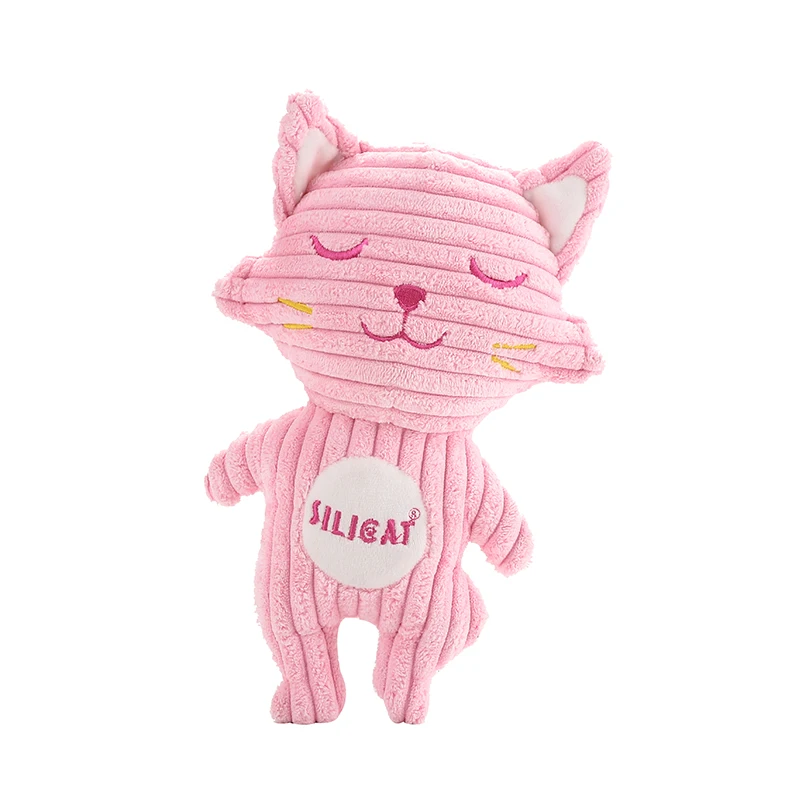 Silicat mascot pink cat plush squeaky toy in stock pet products - Цвет: pink