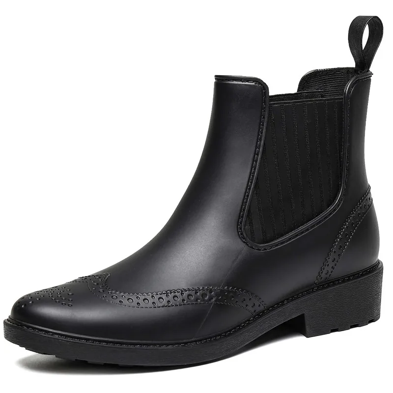 Skup Jesień gumowe buty damskie kalosze chelsea Boots wodoodporne botki dziewczyna płaskie buty na platformie wiosenne botki dames laarzen