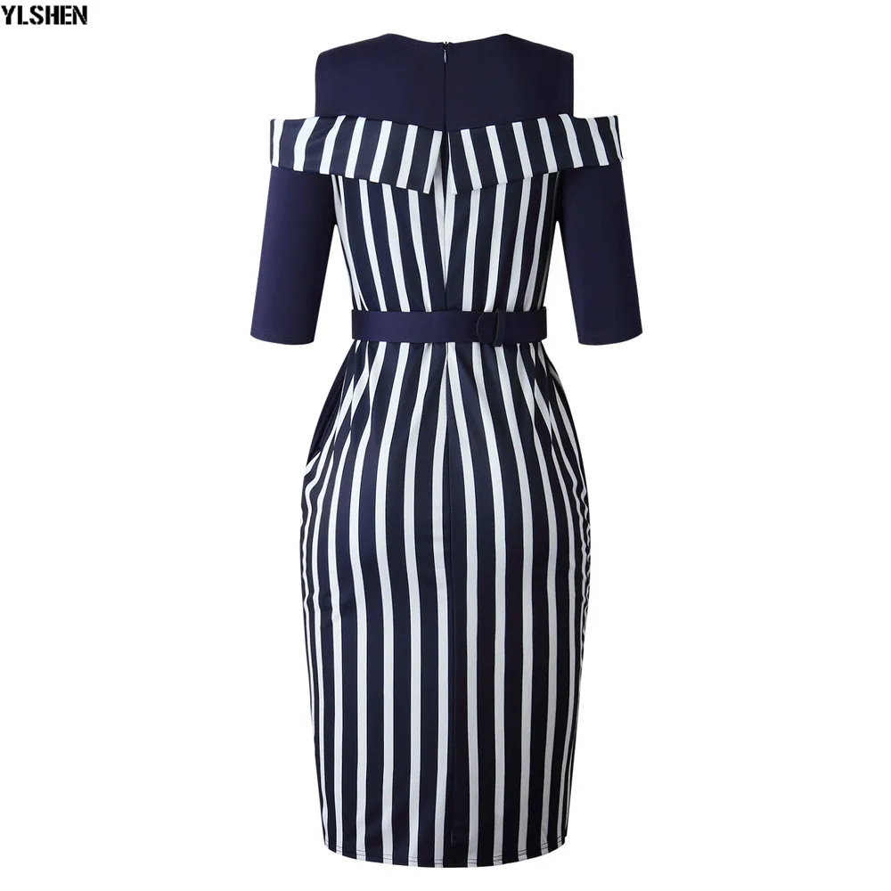 Stripe Print African Dresses for Women Dashiki Africa Dress African Clothes Bazin Ankara Dress Fashion Ladies African Clothing 04