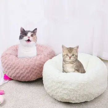 

Winter round warm plush cat litter kennel pet litter pet mat for Medium Small Dogs - Self Warming Indoor Round Pillow Cuddler