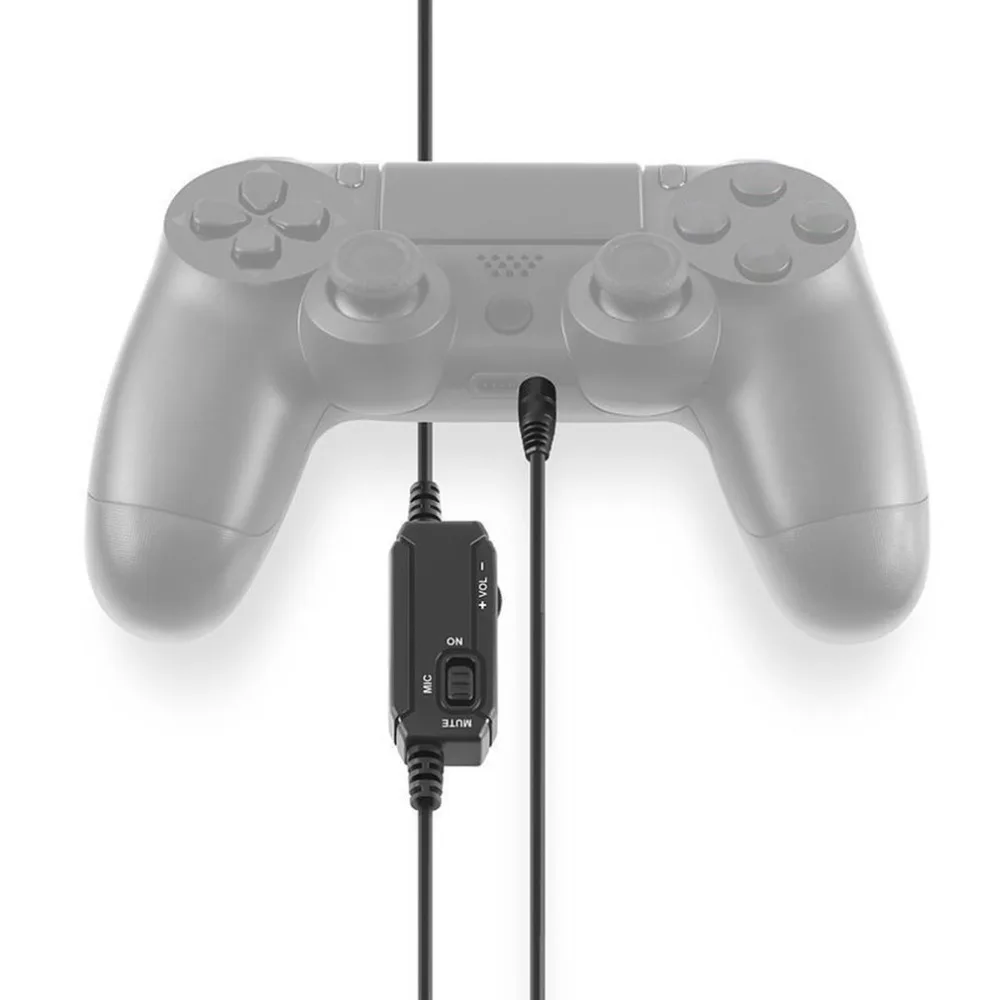 Portable Wired Gaming Headset with Microphone Volume Control Headphone 3.5mm Audio Jack For PS4 Online Game Playing Use
