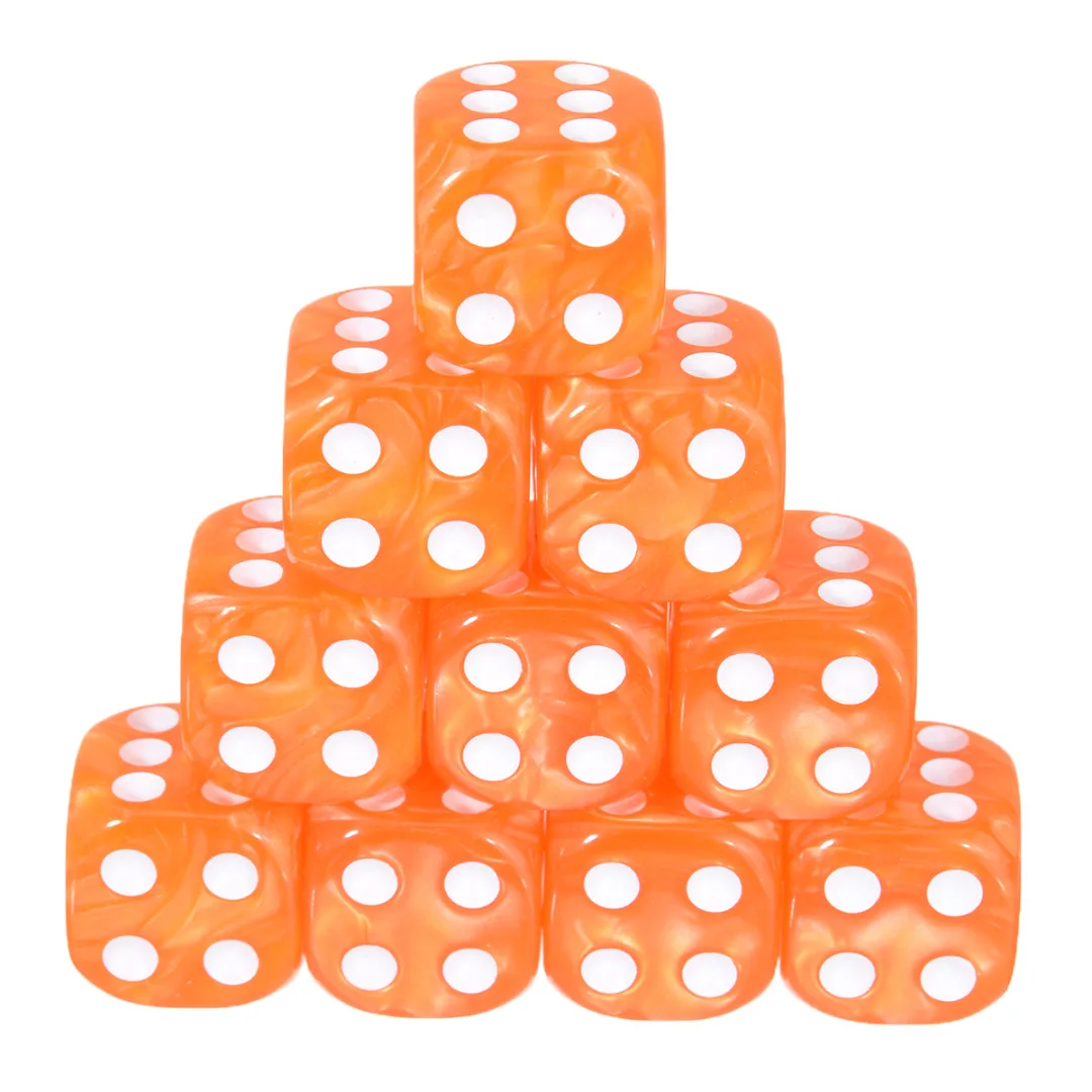 Hot 10pcs Round Corner Pearl Gem Dice 6 Sided 16mm Dice Playing Table Board Bar Games Party Funny Tools Entertainment Supplies