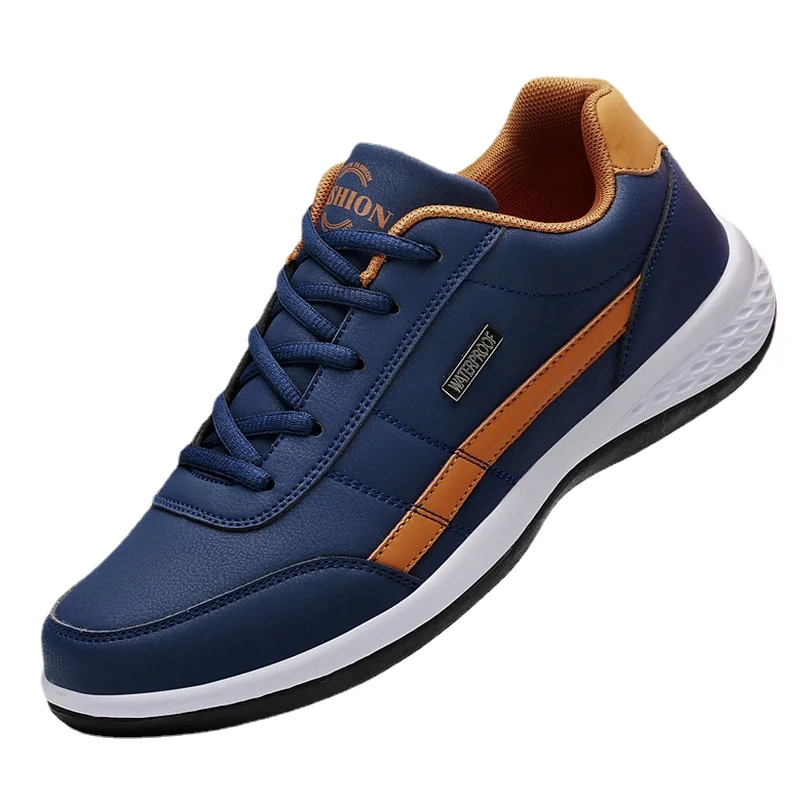 

Мужские кожаные кроссовки, итальянские дышащие, нескользящая Вулканизированная подошва, повседневная обувь для отдыха