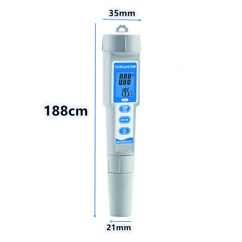 4 в 1 цифровой PH TDS EC термометр тестер качества воды для бассейнов питьевой воды аквариума PH Ручка скидка 50