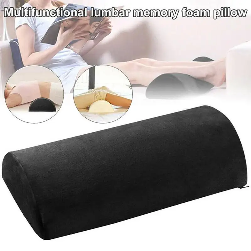 Almohada semienrollable portátil de media luna para viajes al aire libre, soporte para el tobillo, Lumbar, para aliviar el dolor del cuello, almohadilla de espuma de memoria