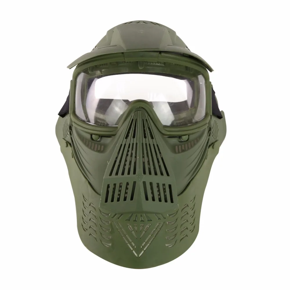 Тактическая съемка охотничьи воздушные мягкие пейнтбольные маски Анти-УФ защита от ветра Google Полное Лицо Защитная Военная армейская защита шеи