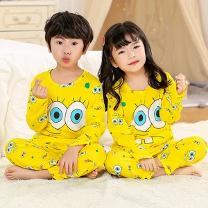 Пижамный комплект для детей; сезон осень-лето; домашняя одежда для мальчиков и девочек; детская одежда для сна с длинными рукавами и героями мультфильмов; Рождественский подарок - изображение