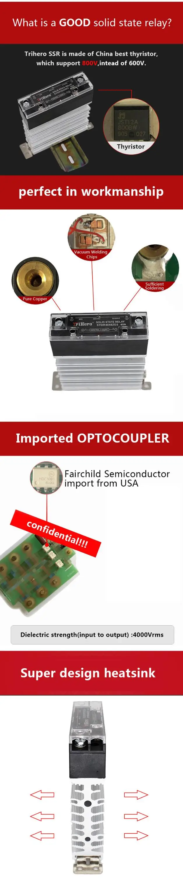 Contator de Estado Dissipador de Calor Relé de Estado Sólido em Trilho Sólido Monofásico-zero-cross-com Din Hsr-sl Ssr 25a ac - 6 monofásico-zero-cross-com dissipador de calor, relé de estado