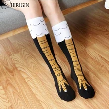 Креативные женские носки с объемным изображением забавного цыпленка; осенне-зимние высокие носки до бедра; милые забавные женские креативные носки с тонким носком