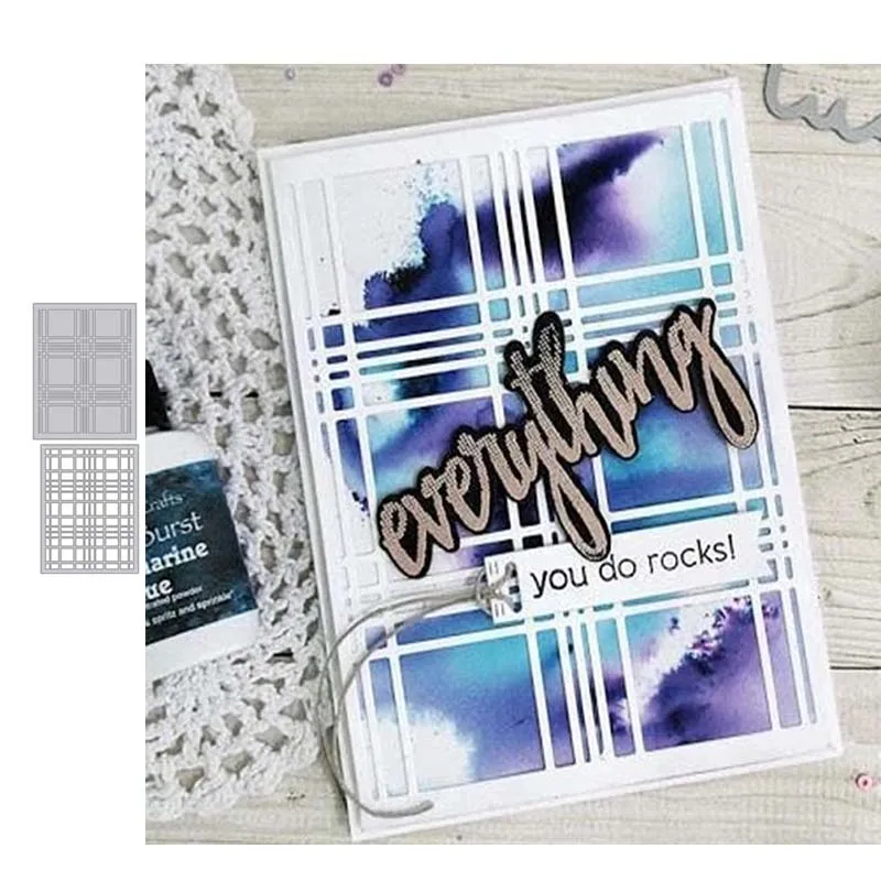 

JC DIY Rectangle Grid background Metal Cutting Dies Scrapbooking Craft Mold Cut Die Stencil Handmade Paper Card Make Template