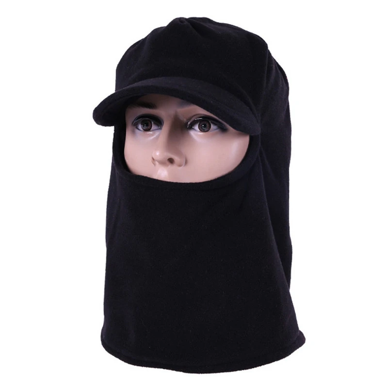New Outdoor Autumn Winter Thicken Solid Color Beanie Keep Warm Mountaineering Ski Unisex Windproof Masked Cap - Цвет: Хаки