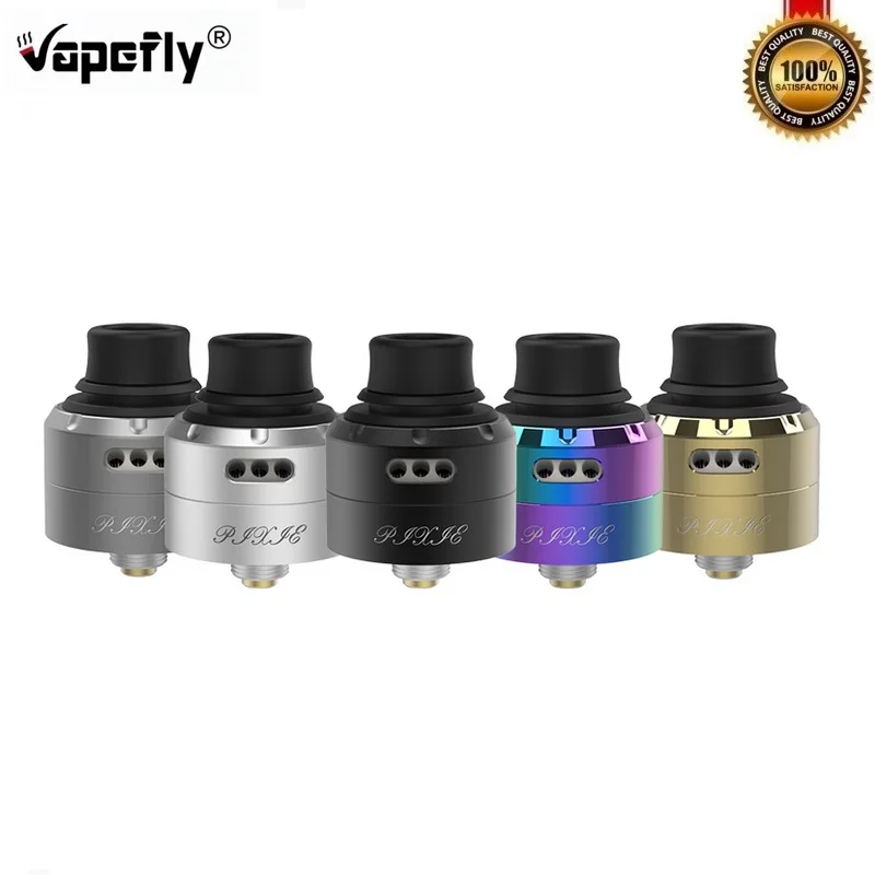 

Original Vapefly Pixie RDA Tank Single Coil Build 22mm Vape Atomizer 510 Thread for Squonk Mod VS Hellvape Rebirth Leakproof