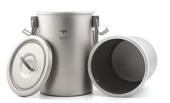 

Keith Ti6300 900ml Ultralight Titanium Pot Cutlery Camping Rice Cooker
