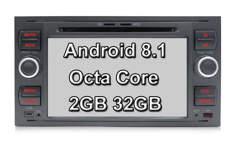 Bosion автомобильный мультимедийный плеер Восьмиядерный Android автомобильный DVD gps Авторадио 2 Din 7 ''для Ford/Mondeo/Focus/Transit/C-MAX/S-MAX/Fiesta - Цвет: Android 8.1 2GB 32GB