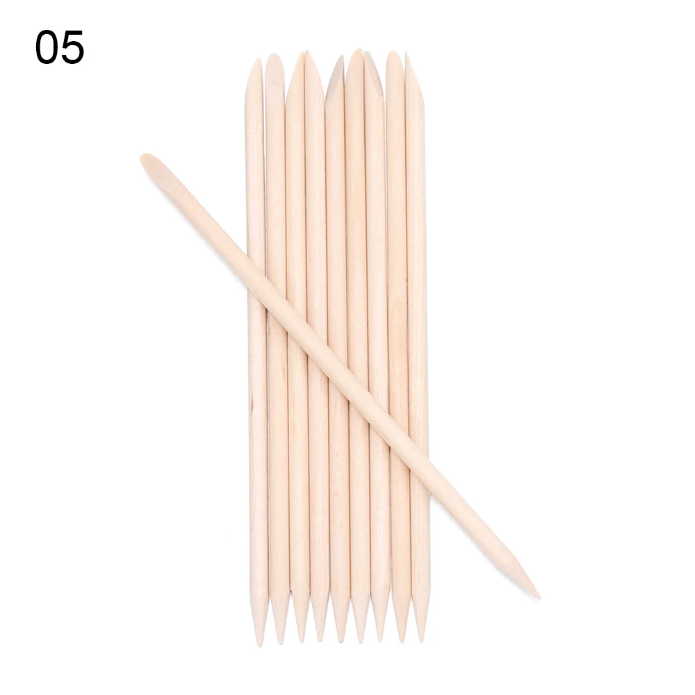 Горячая распродажа 10/30/50/100 шт пилинг деревянной палочкой для удаления кутикулы оранжевый двухсторонний инструмент для дизайна ногтей, для маникюра, педикюра толкатель для ногтей инструмент