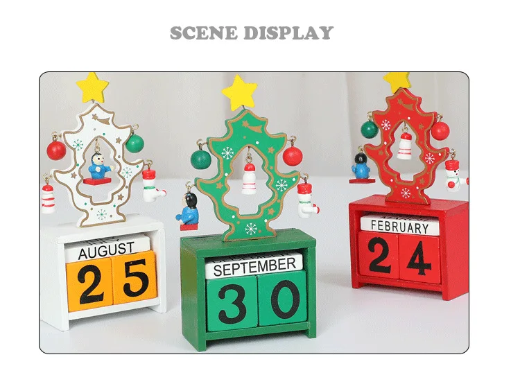 Christmas Countdown Calendar Wooden Christmas Advent Calendar Box Christmas Decorations for Home Christmas Kids Gifts Happy New