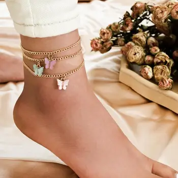 

Vagzeb Bohemian Butterfly Anklets For Woman Vintage Handmade Tassel Beads Beach Anklet Ankle Bracelet Leg Foot Bracelet Jewelry