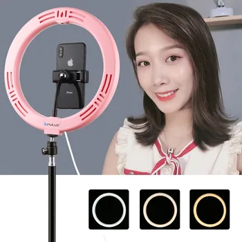 

LANBEIKA 10.2 Inch 3 Mode Dimmable Dual Color Temperature Selfie LED Ring Light Blogger Photography Vlogging Youtube Video Light