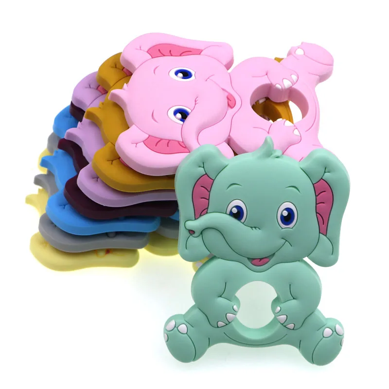 Kovict 1pc Cartoon Colorful Animal Baby Silicone Teether Rodent BPA Food Free Silicone Teeth Nursing Pacifier Clip Bead baby teething items in 3 months