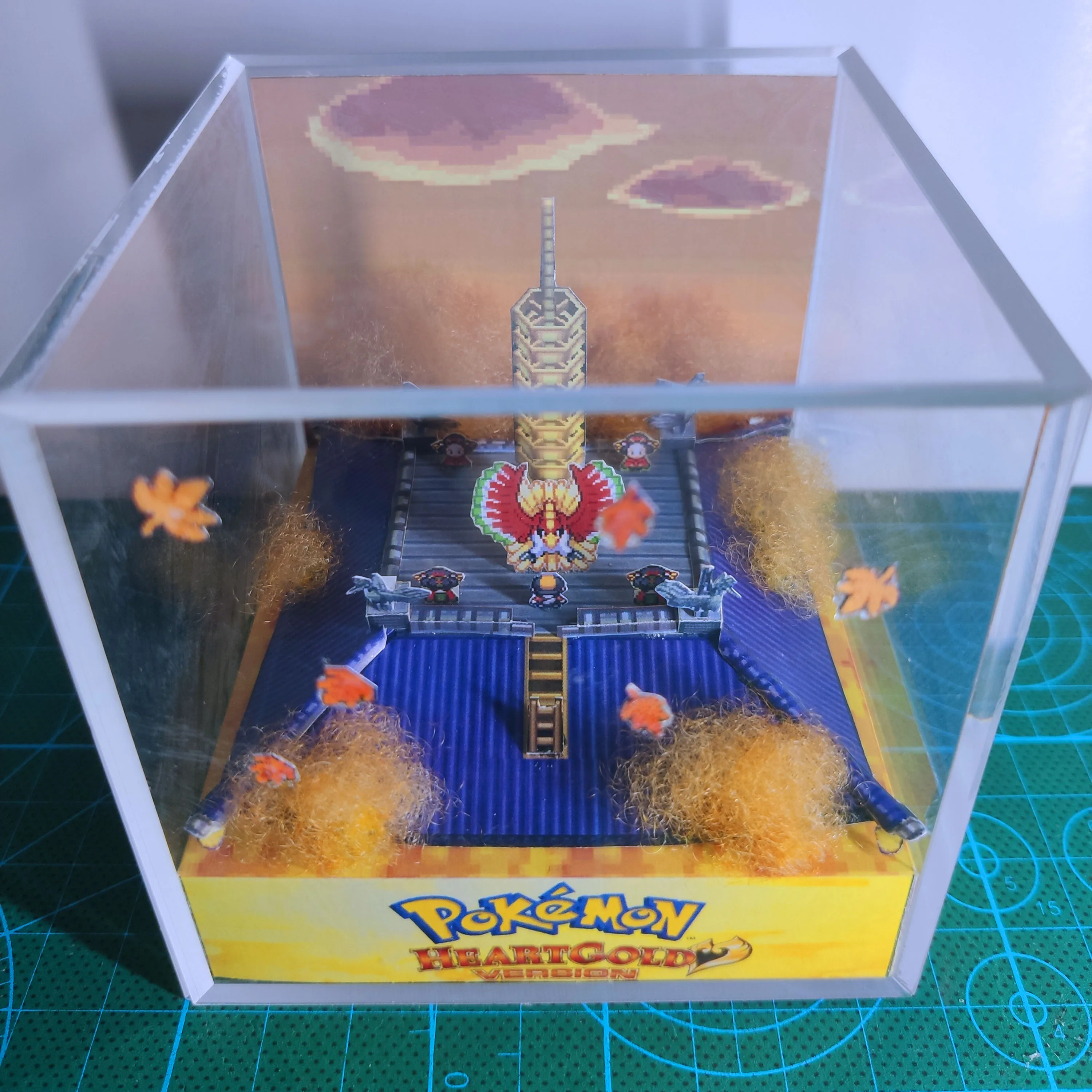 Nds Pokemon Heart Gold Soul Silver Diy Ho Oh Game Scene Paper Mold Figures Gift Gift Box Hobby Collection Animation Derivatives Peripheral Products Aliexpress