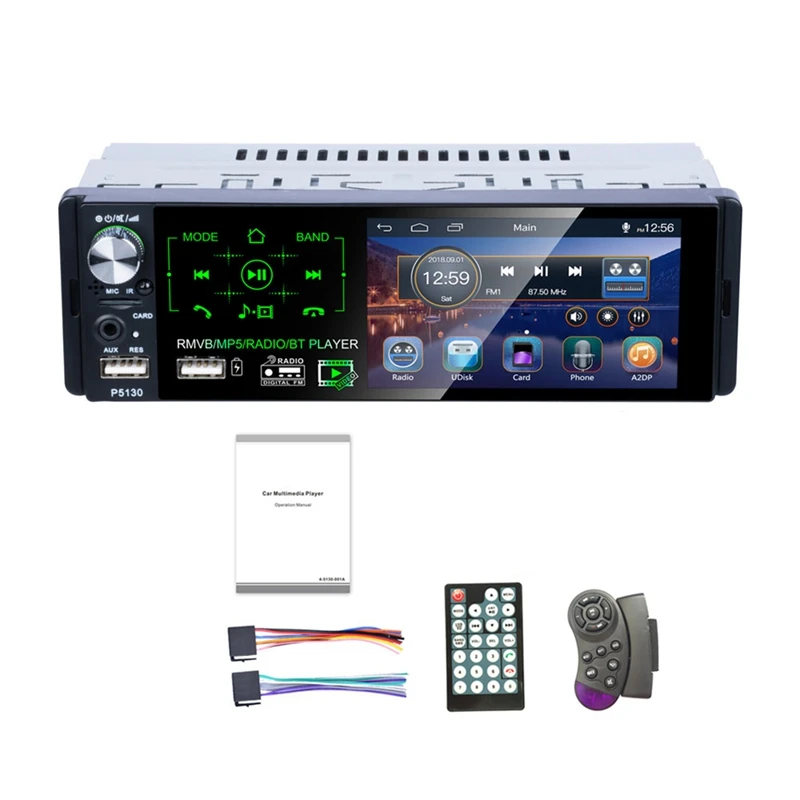 1Din автомобильное радио 4,1 дюймов нажатие на экран Аудио Стерео Мультимедиа Mp5 плеер Bluetooth Am/Fm/Rds радио