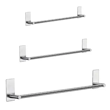 

Storage Rack Wall Mounted Towel Holder Hanger for Home Bathroom Kitchen Use Supplies Stainless Steel
