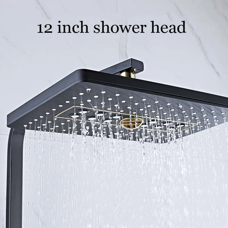 Bathroom constant matte black White&gold shower set thermostatic bathtub shower mixer set Bath Shower faucet hot and cold Faucet