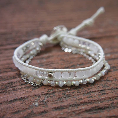 Boho Собственными руками Сделай Сам смешанный плетеный, с камнями Обёрточная Бумага браслет машинками, цепь для Для женщин Прямая - Окраска металла: Boho