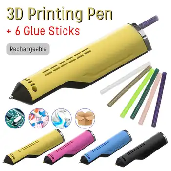 

Hot Melt Glue Gun 3D pen doodler Magic 3d printed pen USB Charging 10pcs Glue stick Silk The Best Gift
