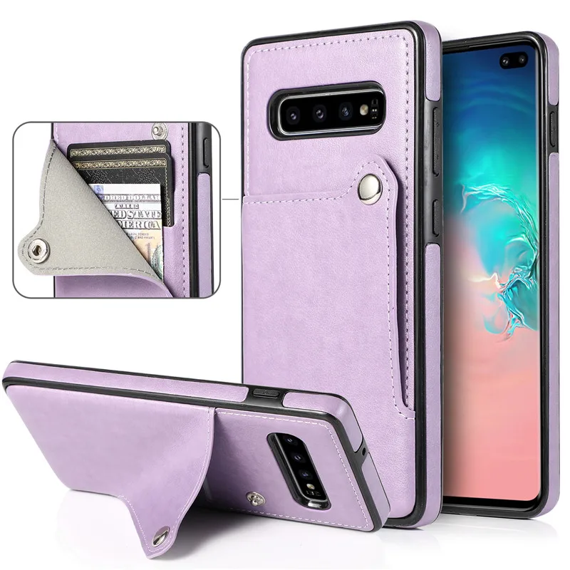 

Quality Wallet Leather phone Case For Samsung Galaxy Note 8 9 10 S8 S9 S10 S20 plus A51 A71 A91 A90 5G Button card slot Cover