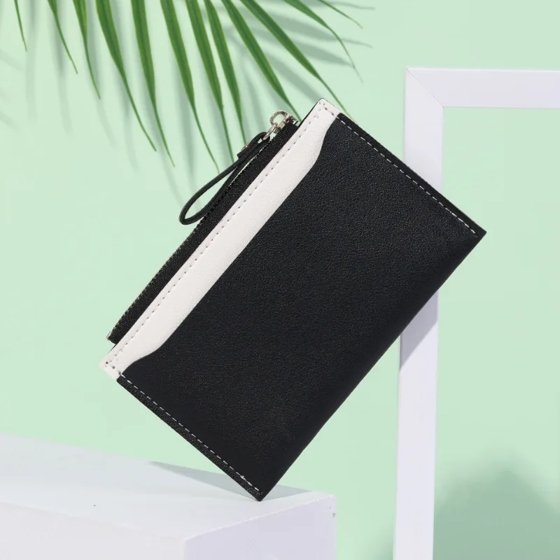 Men and women ID gift card holder PU zipper small coin purse credit card business holder new simple wallet transparent coin