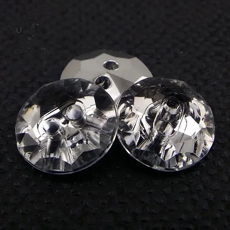 100pcs Acryl buttons 2 holes Imitation crystal diamond button Clothing accessories shoes Coat shirt spinning DIY 10/12/15/18mm 4