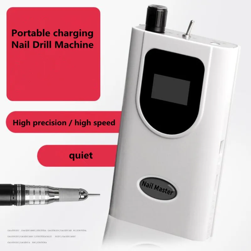 Новая Профессиональная бесщеточная дрель для ногтей 80 Вт 35000 об/мин электрическая машинка для маникюра перезаряжаемая портативная машинка для педикюра