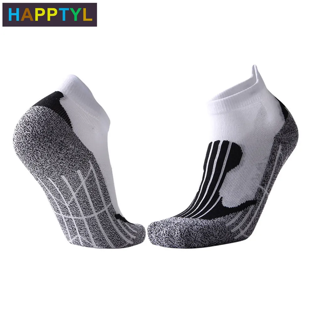 HAPPTYL 1Pair Men Low Cut Athletic Sock High Performance Sport Cushion Running Ankle Sock