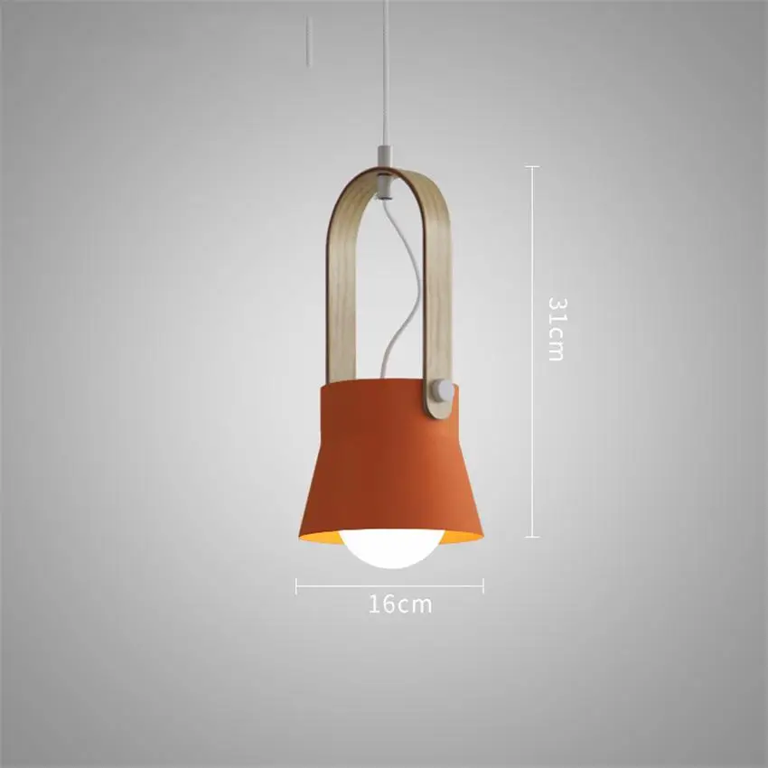 Nordic Loft LED Iron Pendant Lights Restaurant Room Bedroom Simple Hanging Lamp Home Indoor Kitchen art de pendant lamp Lighting - Цвет корпуса: S Orange