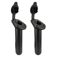 

2 Pcs Kayak Deck Plastic Flush Mount Fishing Boat Rod Holders and Cap Cover, Fishing Tackle Accessory Tool