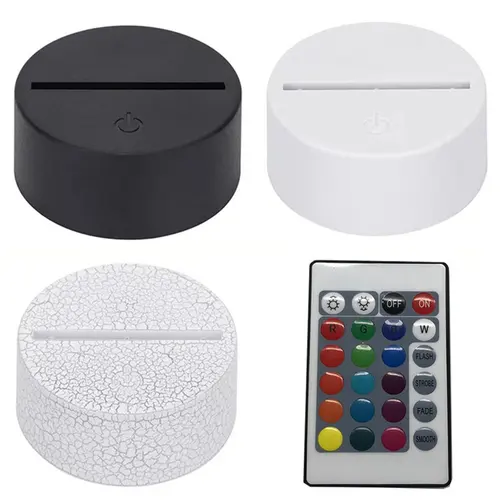 LED 램프 베이스, 3D USB 라이트 홀더, ABS 야간 램프 베이스, 7 색 조정, 발광 LED 라이트 베이스 액세서리, 도매 2