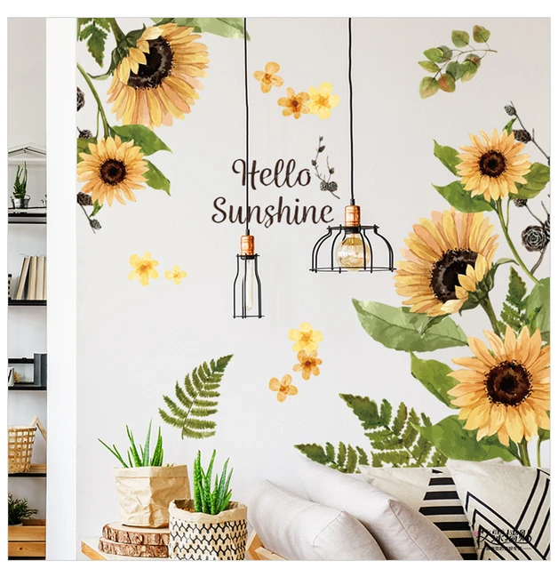 Autocollants muraux fleurs rouges en PVC, 110x70cm, décoration de chambre à  coucher, papillon, pour la maison - AliExpress