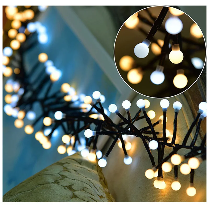 8 Modes LED Firecracker String Lights 3M400leds Waterproof  Double Color Outdoor Fairy Light for Home Party Christmas Decoration