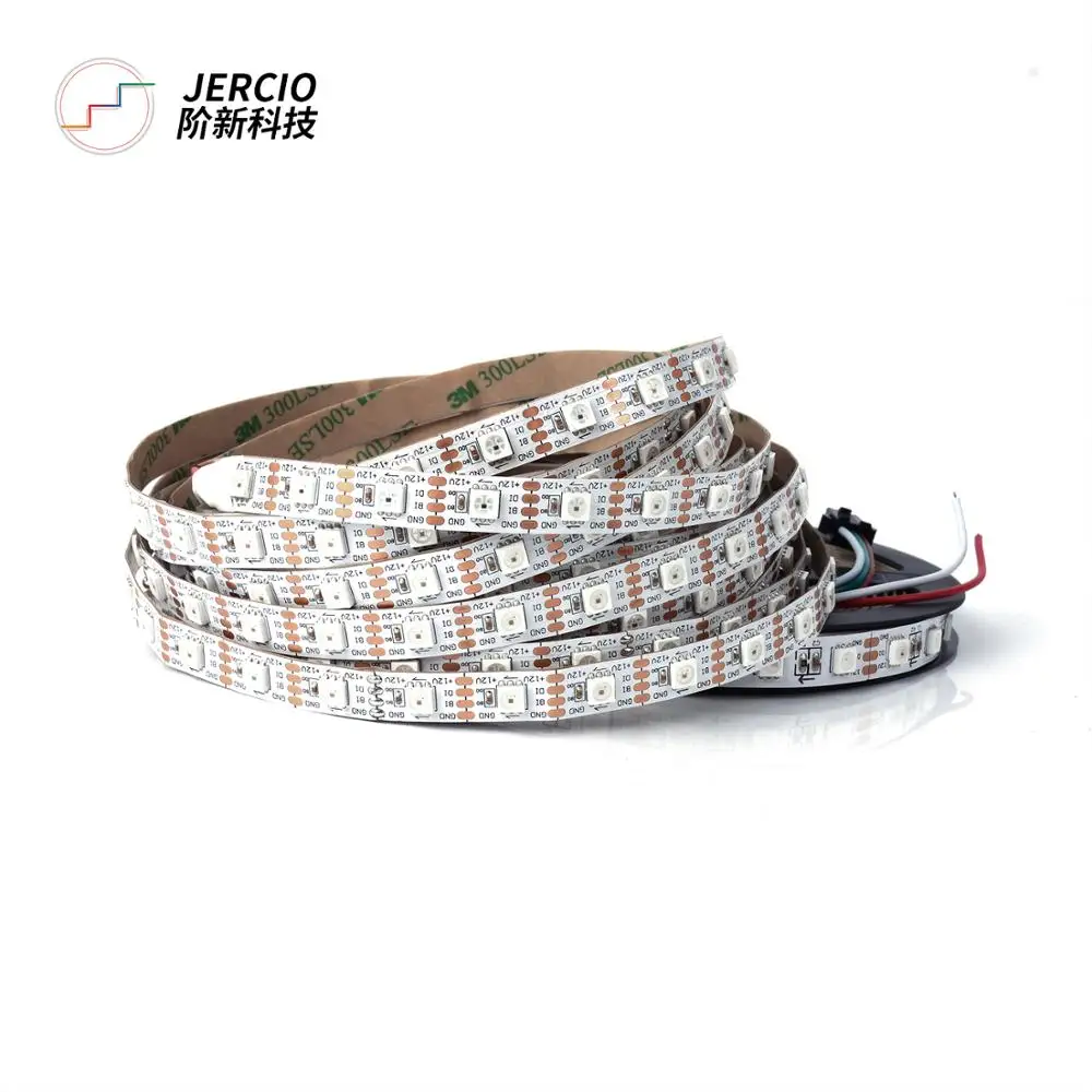 

JERCIO WS2815 LIKE SK6812 IC DC12V RGB LED Pixels Strip Light Individually Addressable LED Dual-Signal 60 Pixel / 60leds / m