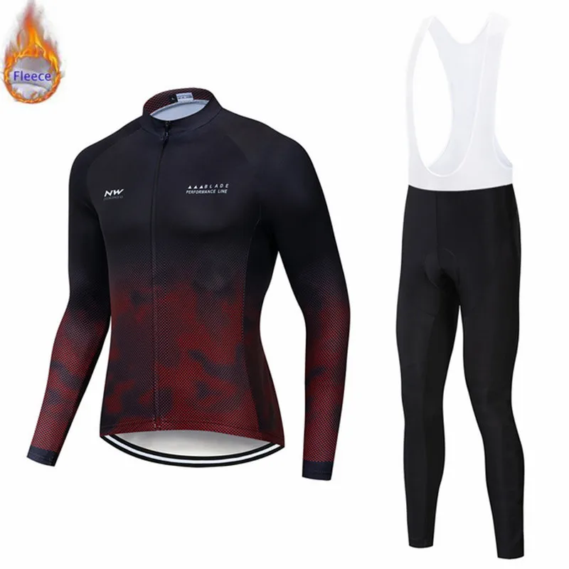 Triathlon Pro team Northwave Ropa Ciclismo, Мужская зимняя велосипедная Джерси, Теплая Флисовая одежда с длинным рукавом, комплект одежды для велоспорта, одежда для велоспорта - Цвет: 6