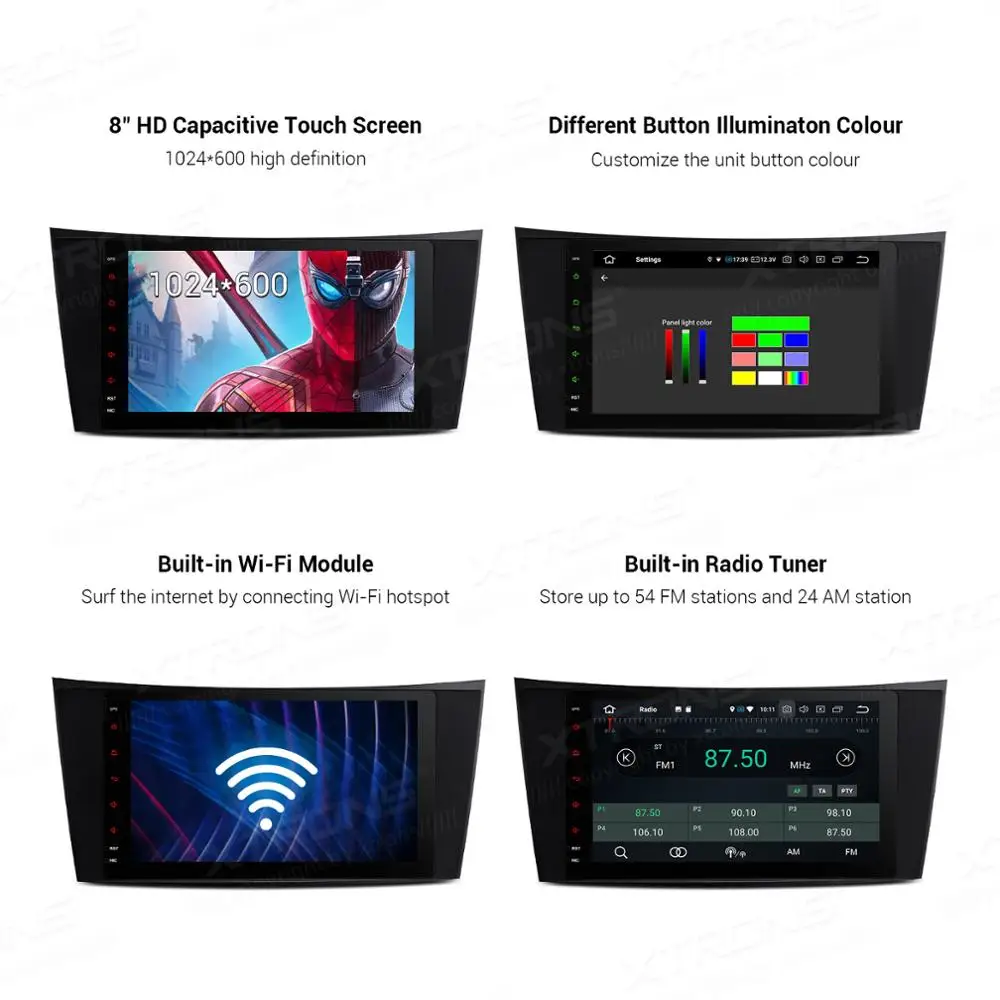 Flash Deal XTRONS 8"Android 9.0 Octa Core 4GB RAM 64GB ROM Car Multimedia GPS System for Mercedes Benz W211 2002-2008 W219 2005-2006 NO DVD 2