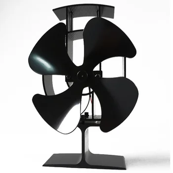 

1x 4 Blade Eco Friendly Heat Powered Log Burner Fireplace Stove Top Fan Tool