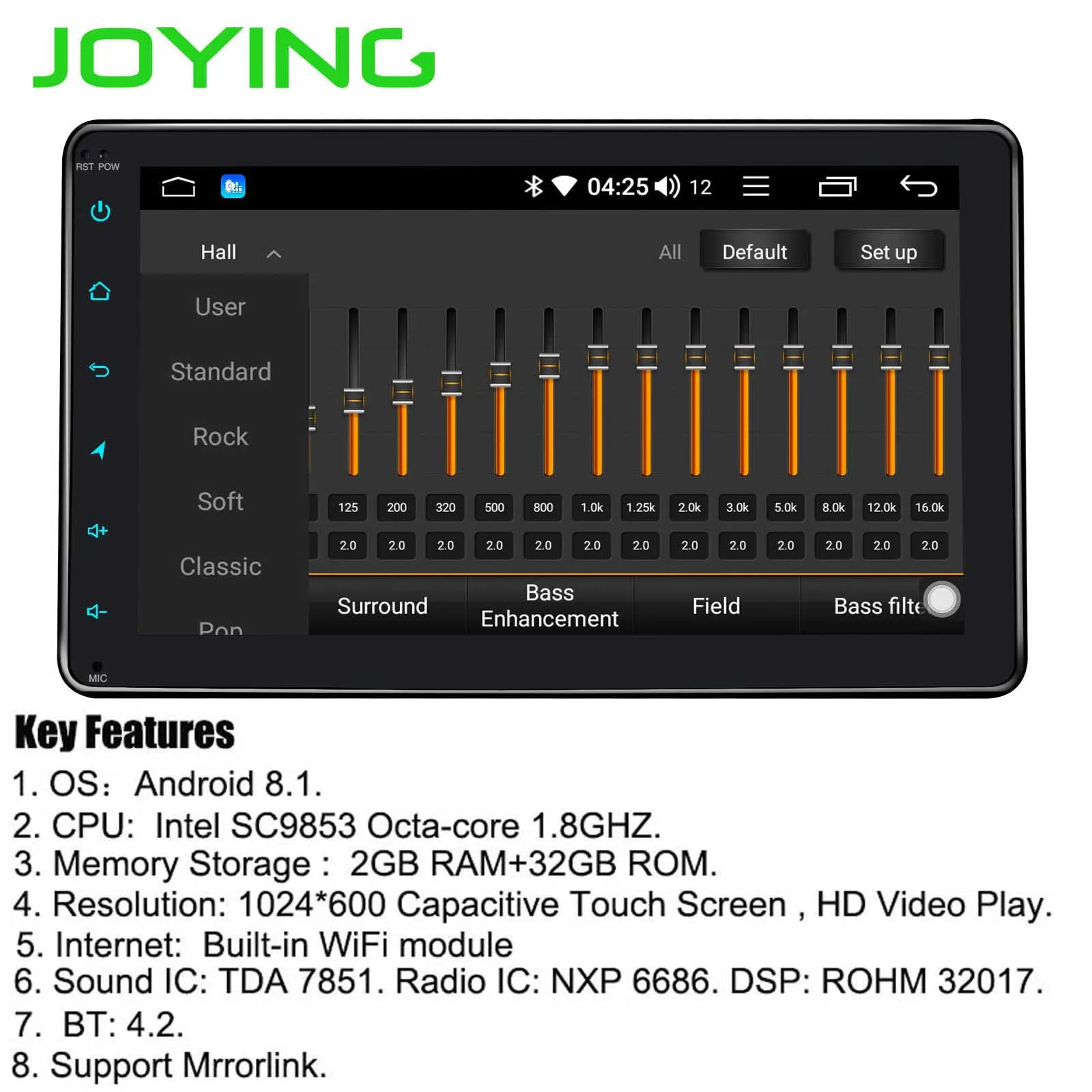 2GB RAM 32GBROM JOYIN " один Din головное устройство Универсальный Android 8,1 автомобильный Радио стерео Мультимедиа gps без DVD плеер рулевое колесо BT wifi OBD - Цвет: 2GB RAM 32GBROM