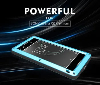 

LOVE MEI Powerful Case For Sony Xperia XZ Premium Water/Dirt/Shock Resistant Metal Case Cover For Sony Xperia XZP Tempered Glass