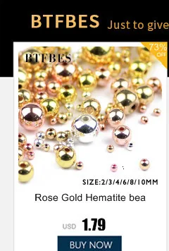 BTFBES бусины из натурального камня, розовое золото, бусины из гематита, 2, 3, 4, 6, 8, 10 мм, круглые бусины для рукоделия, ювелирных изделий, браслетов, ожерелий
