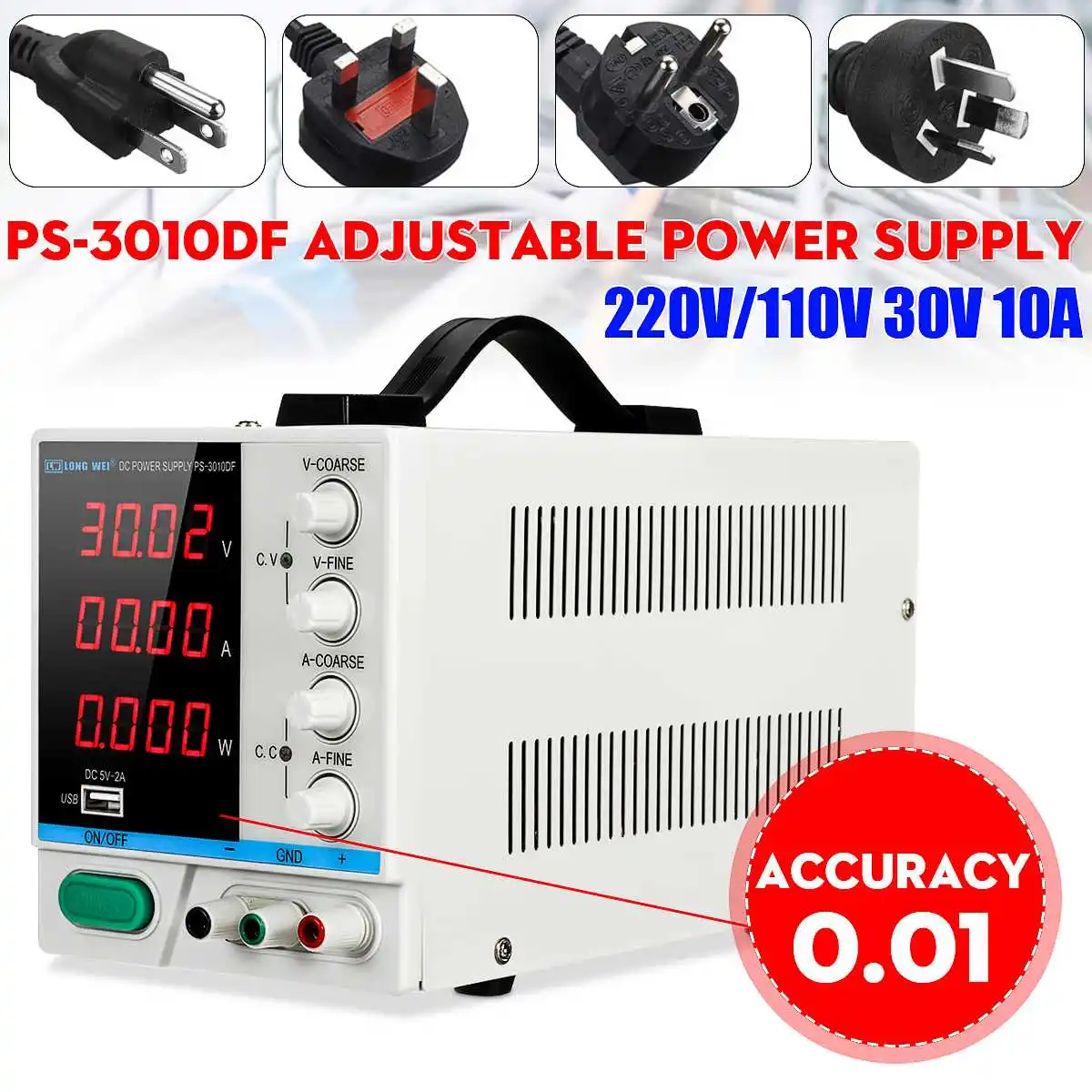 PS 3010DF 110V/220V DC Power Supply 30V 10A Precision Variable LED