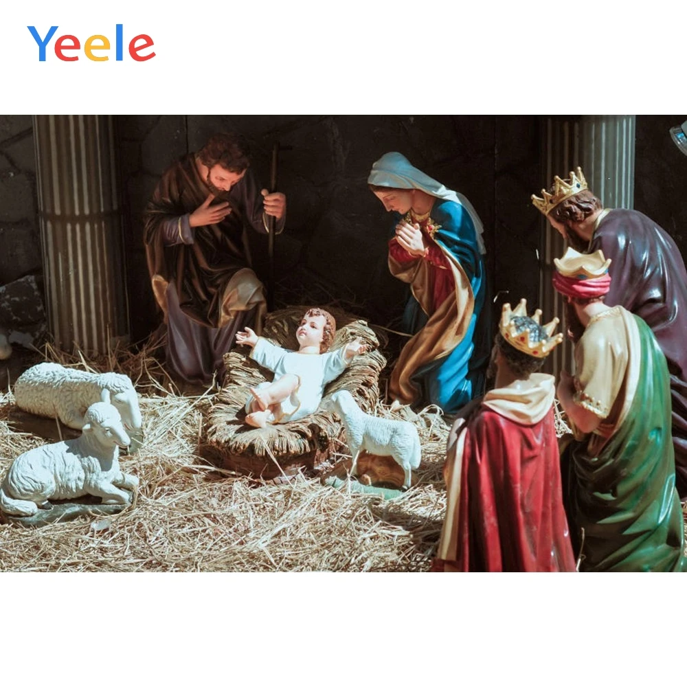 Виниловый фон для студийной фотосъемки Yeele Christian Jesus Nativity Scene Christmas на заказ